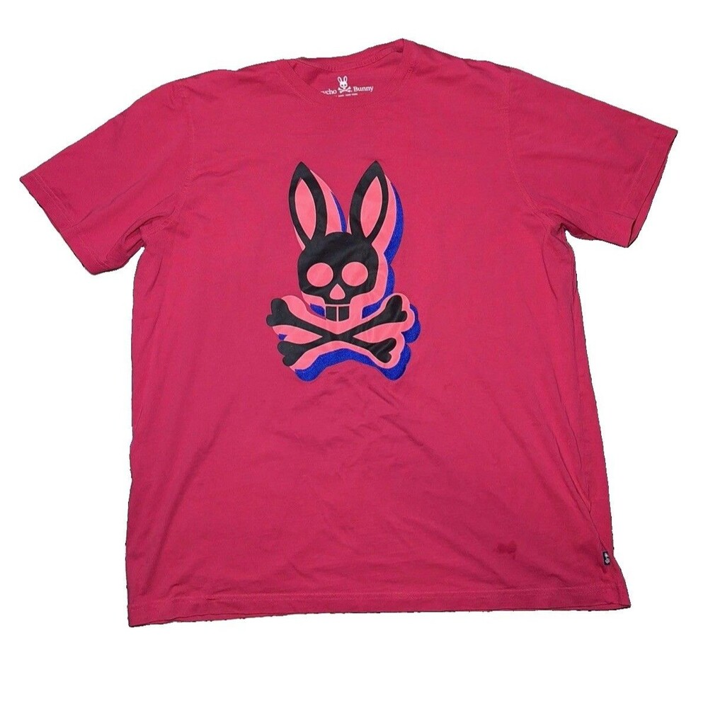 Psycho Bunny 3XLT Mens Pink/Red Short Sleeve Shirt Tall